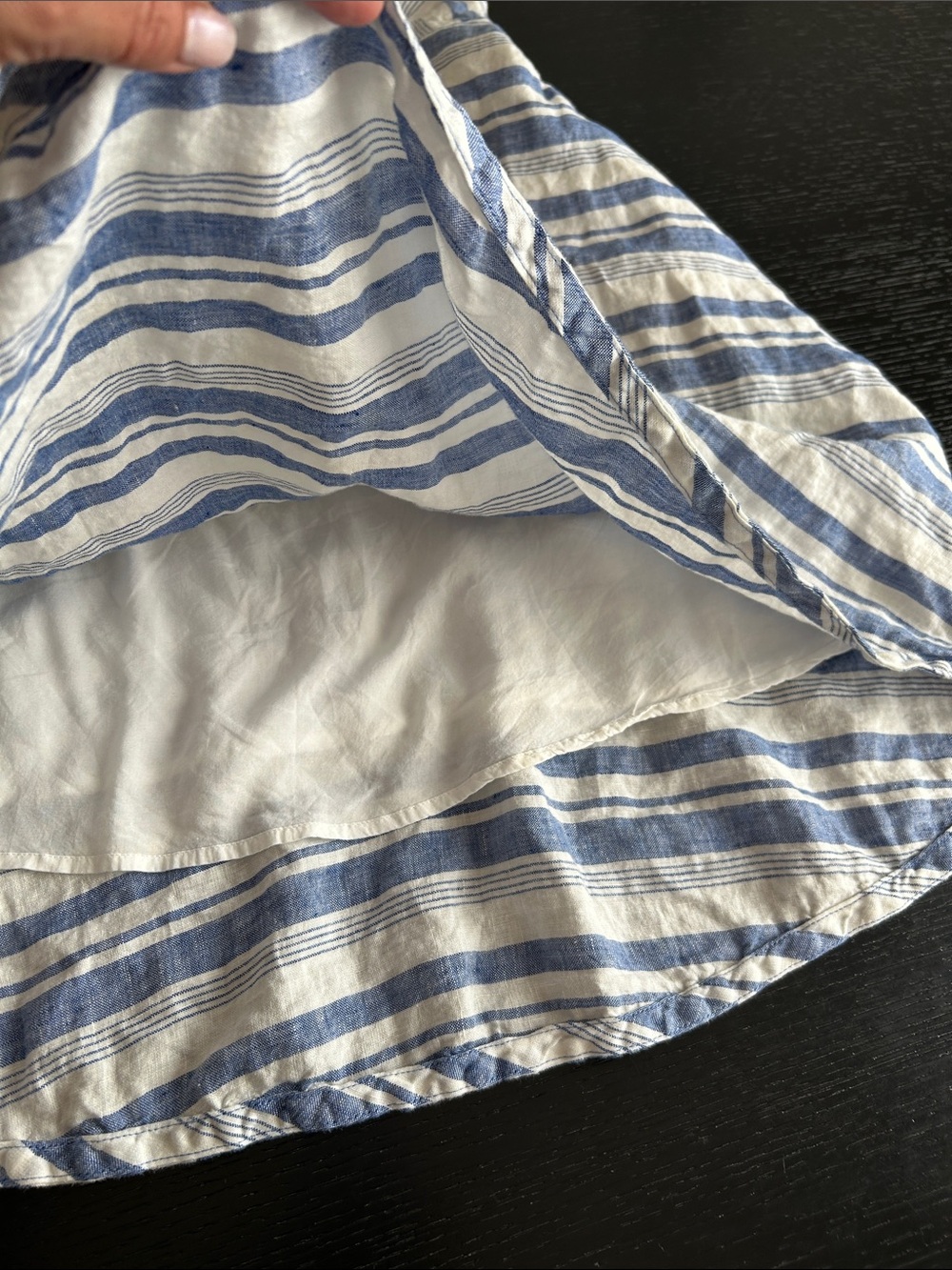 Maeve Blue and Cream Striped Tie-Front Midi Dress - Picture 16 of 16